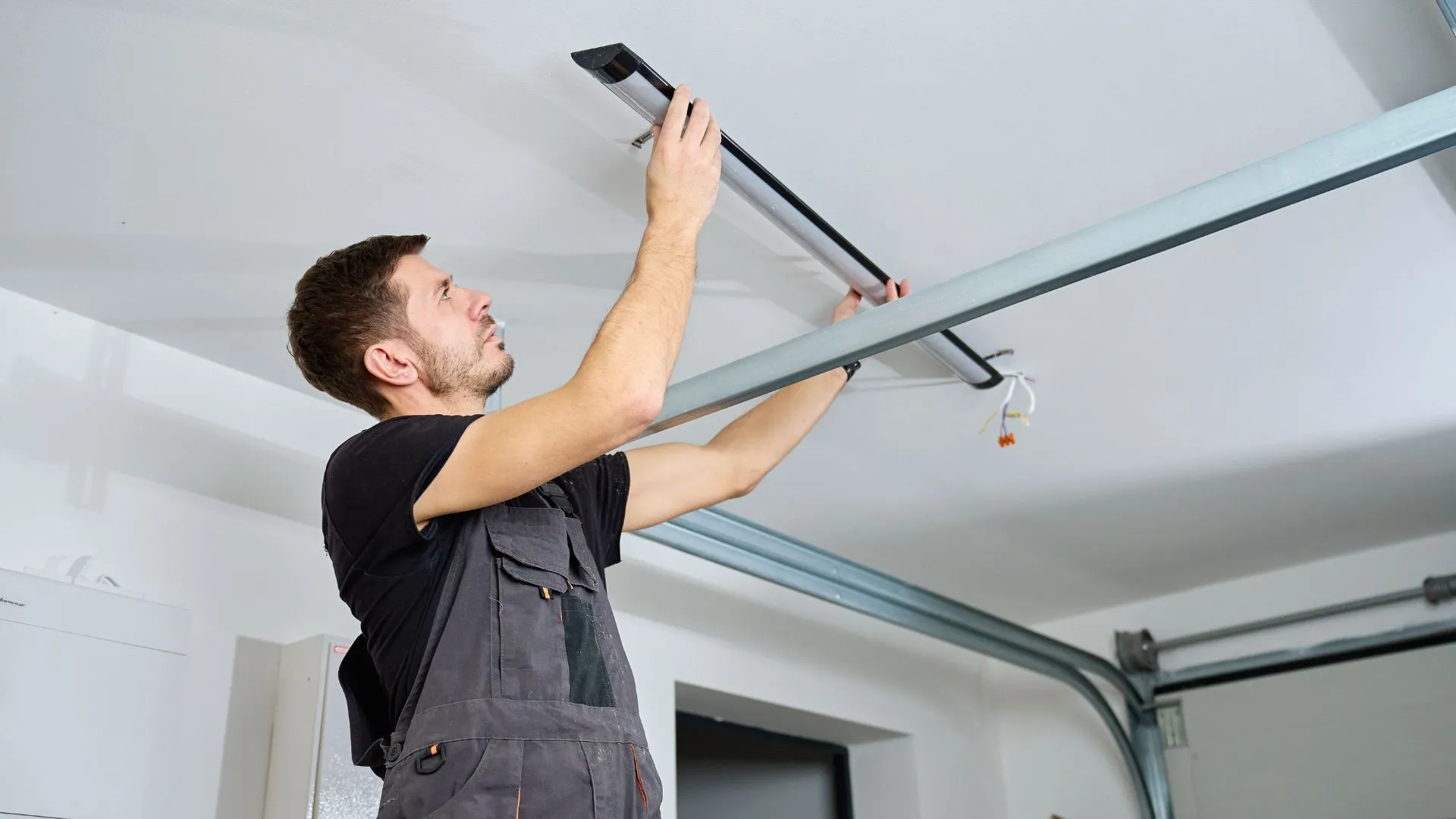 Garage door opener and rail detail